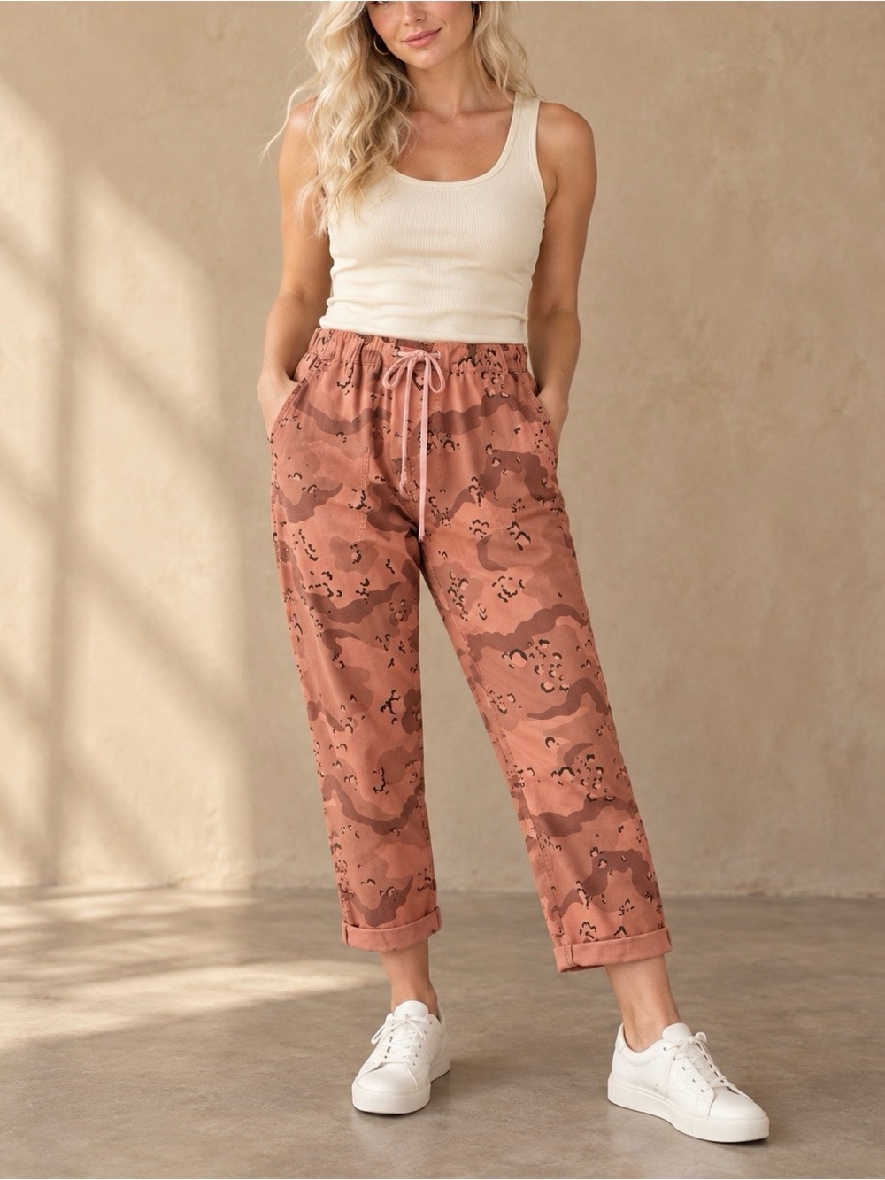 MOTHER The Catch All Ankle Pants Mushroom Mayhem Shrimp Size 27